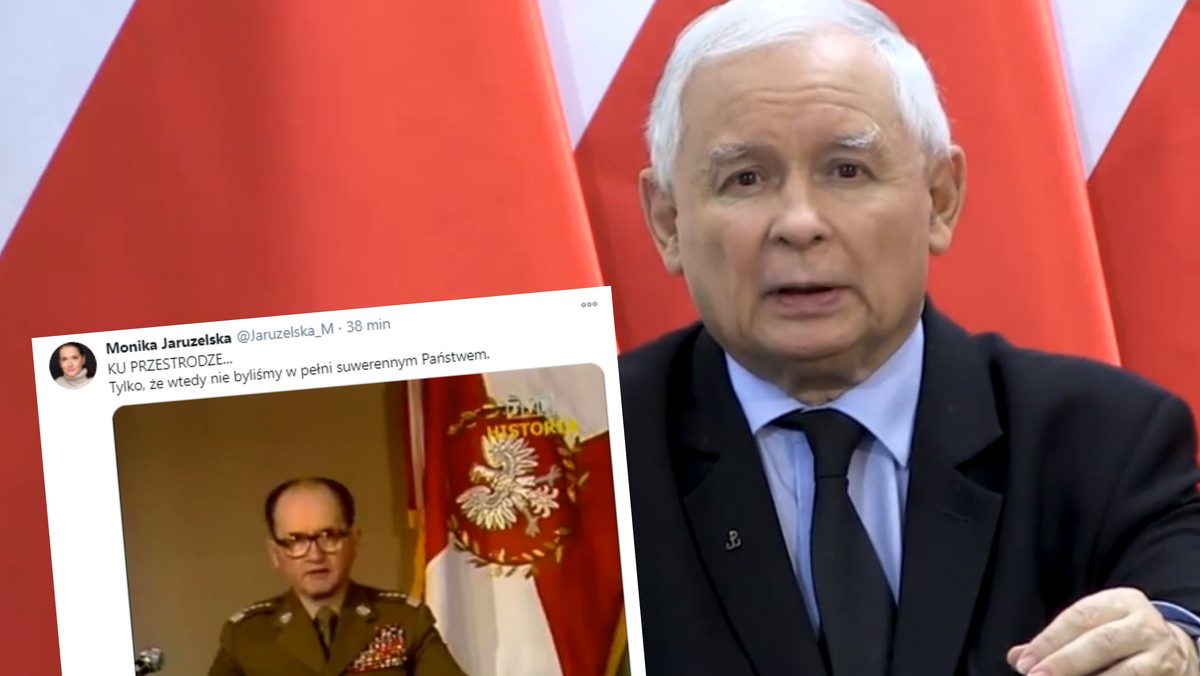 Jarosław Kaczyński o protestach. Monika Jaruzelska przypomina o swoim ojcu