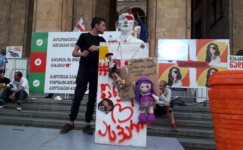 Protest w Tbilisi. Fot. Karolina Baca-Pogorzelska i Michał Potocki