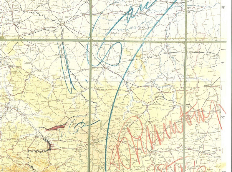Mapa paktu Ribbentrop - Mołotow z podpisem Stalina
