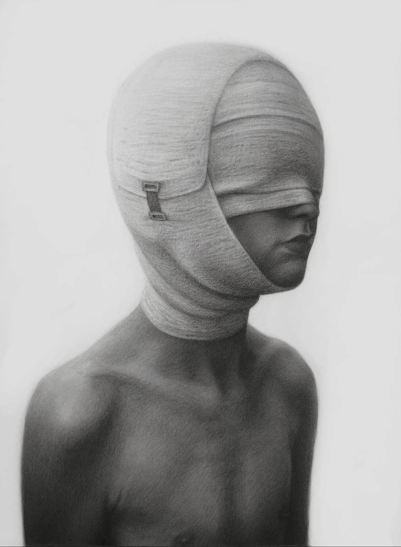 Breme II, presovani ugljen na akvarel papiru, 60x45 cm