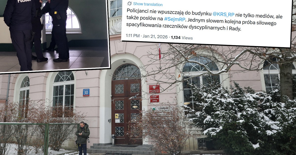 KRS reaguje na przeszukanie w budynku. "Próba siłowego spacyfikowania"