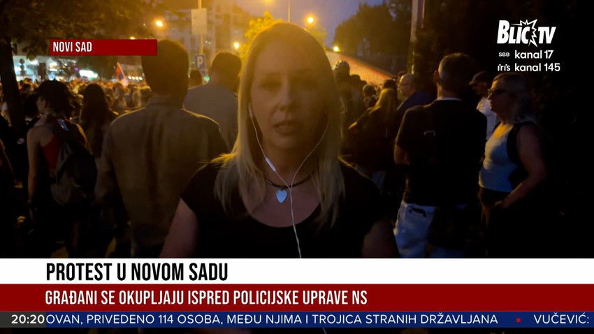 Katarina Pavlović prati protest u Novom Sadu