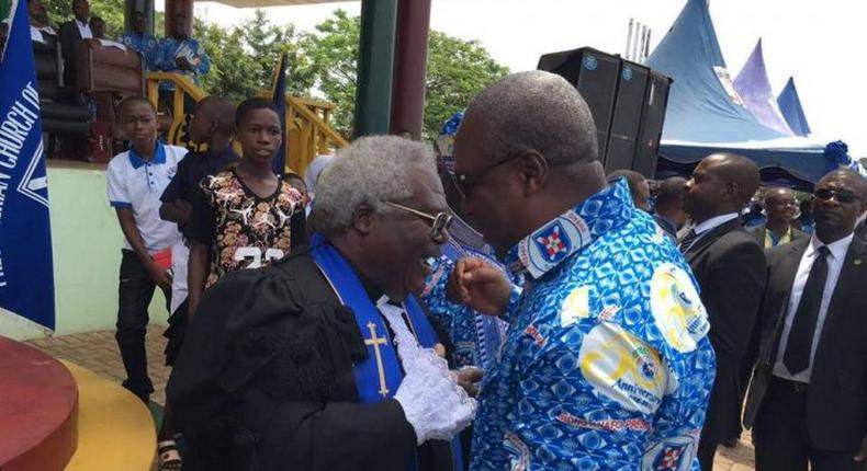 President John Mahama (right) and Rev. Emmanuel Martey