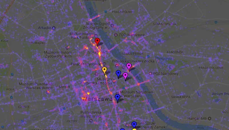 Warszawa na sightsmap.com