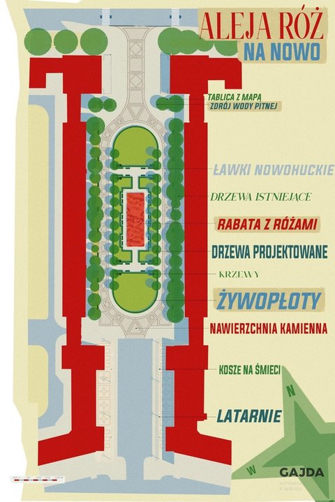 Znika beton, będą róże! Rozpoczęła się przebudowa alei Róż w Krakowie