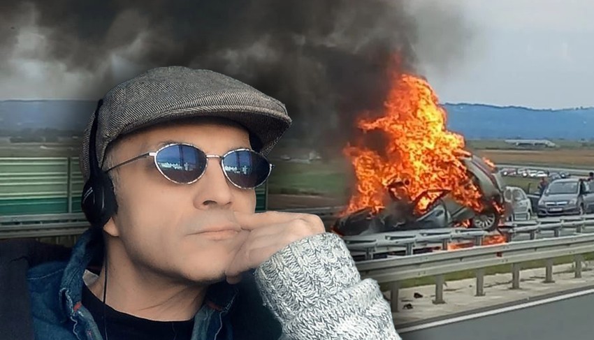 Dejan J. i automobil koji je nakon sudara izgoreo