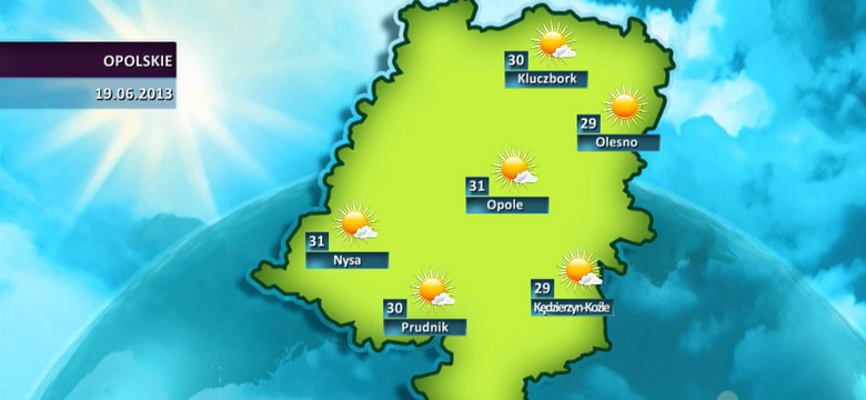 Prognoza pogody dla woj. opolskiego- 19.06