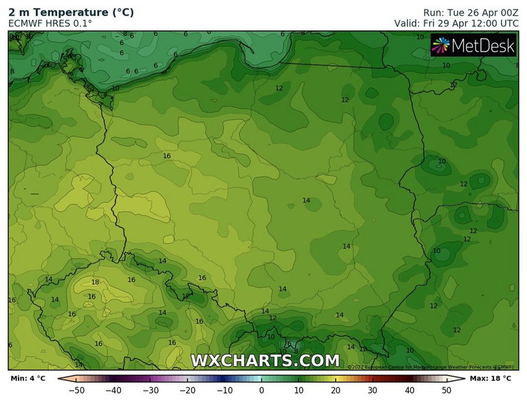 Temperatura nieco wzrośnie, zwłaszcza na zachodzie