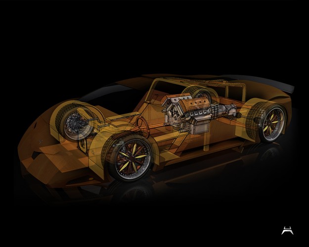 Chłodzenie silnika i rozżarzonego wydechu rozwiązano specjalnymi wlotami powietrza