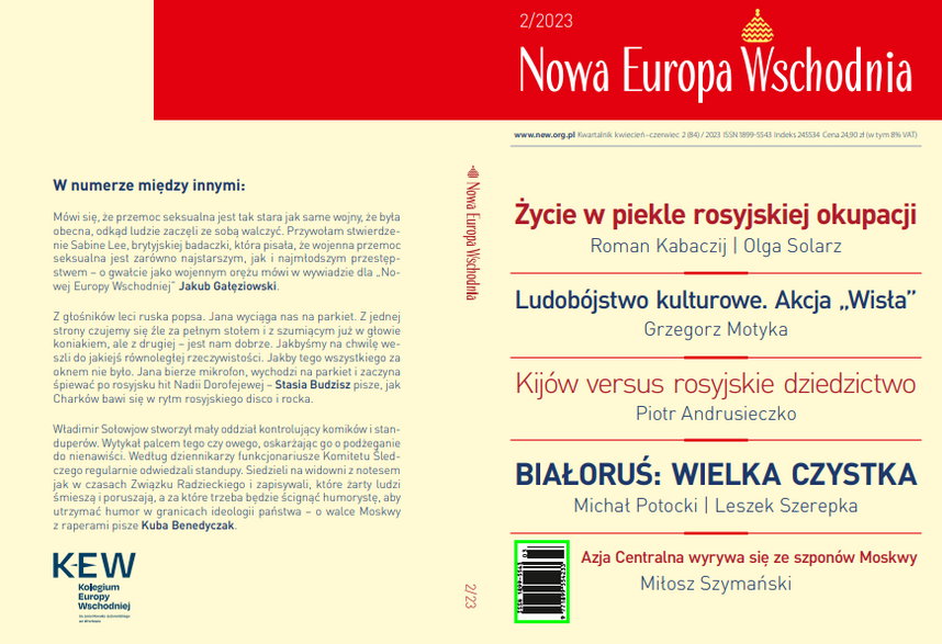 Okładka magazynu "Nowa Europa Wschodnia"
