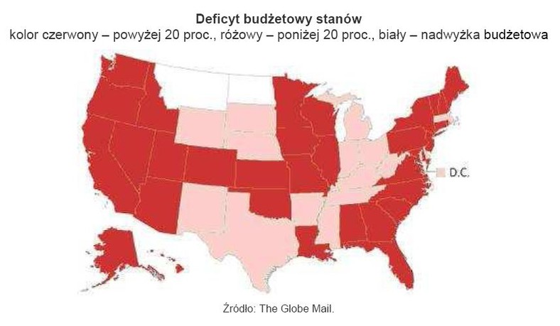 Deficyt budżetowy stanów w USA