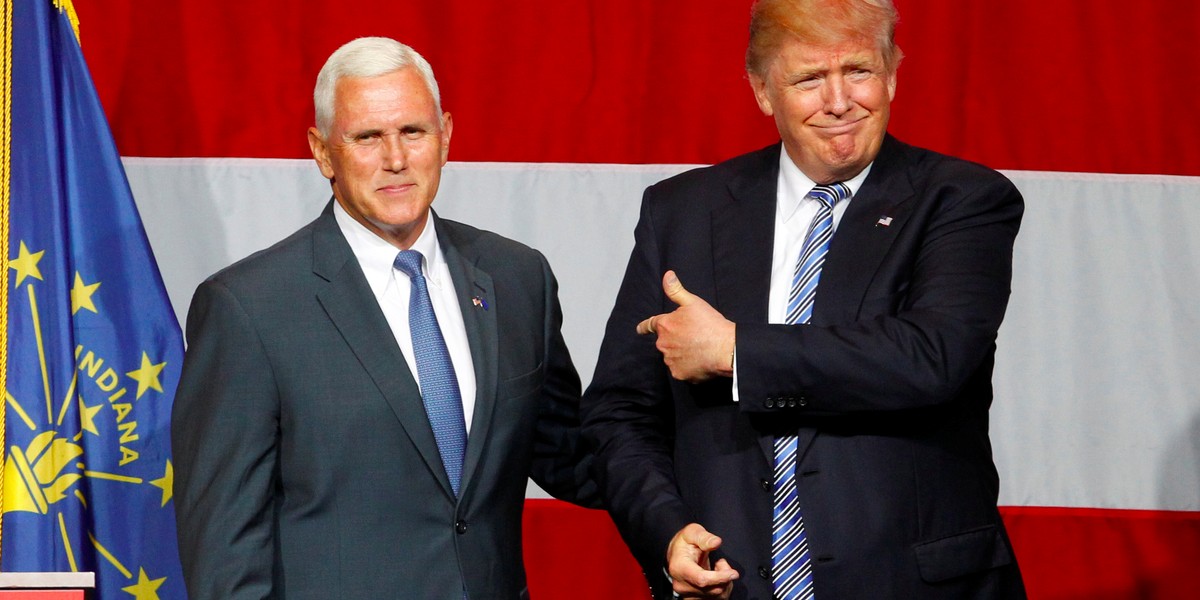 Donald Trump and Indiana Gov. Mike Pence.