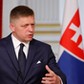 Slovakian Prime Minister Robert Fico gestures as he attends a joint news conference with the French President at the Elysee Palace in Paris