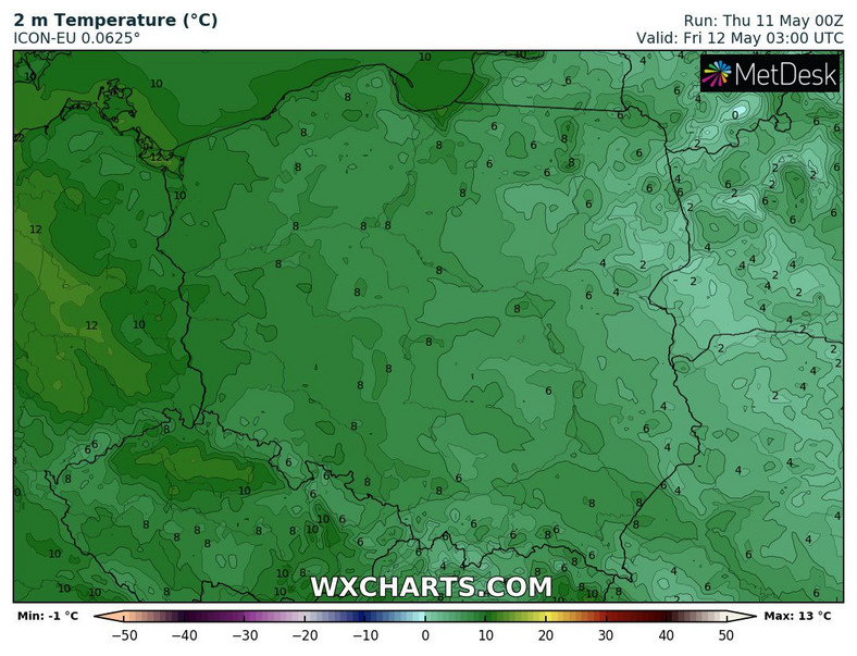 Poranek standardowo będzie zimny, punktowo nawet z przymrozkami.