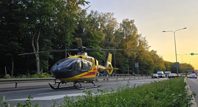 Staranował samochód i autobus. Konieczna była interwencja śmigłowca LPR