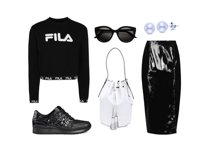 Ubrania z widocznym logo. STYLIZACJE