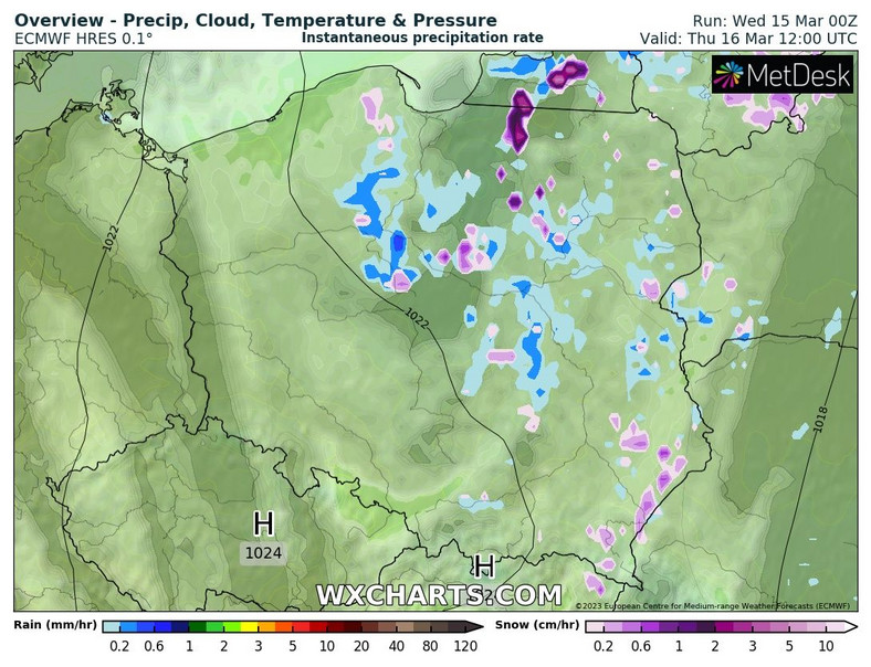 W czwartek tylko lokalnie będzie przelotnie padać