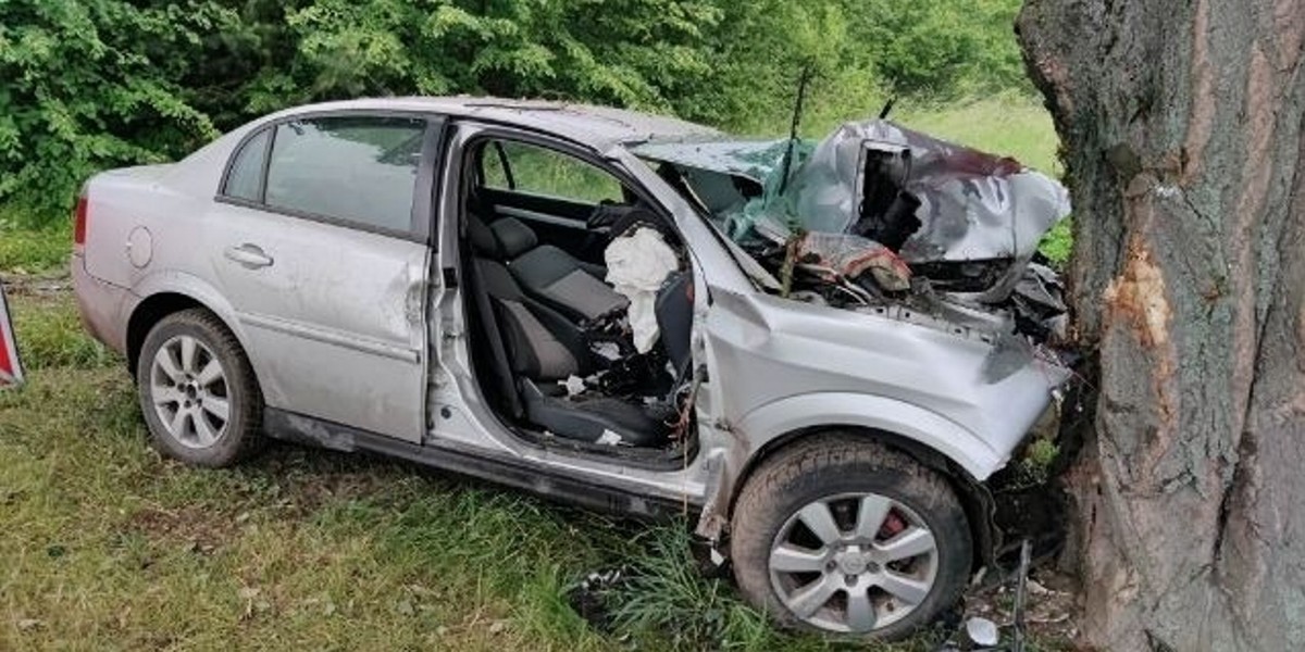 Opel roztrzaskał się na drzewie. Zginęli młodzi mężczyźni. To kolejna tragedia na tym drzewie. 