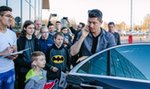 Robert Lewandowski na lotnisku w Łodzi