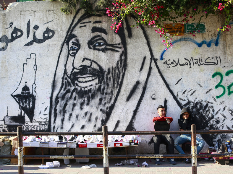 Mural z wizerunkiem Ahmada Yassina w Gazie, 2019 r.