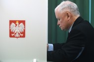 Jarosław Kaczyński głosuje w wyborach parlamentarnych, 13.10.2019