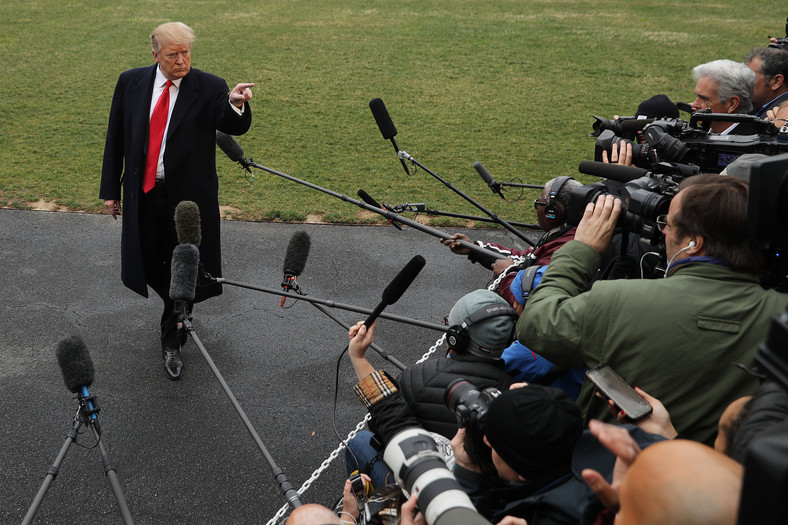 Prezydent Donald Trump i dziennikarze (marzec 2019 r.)