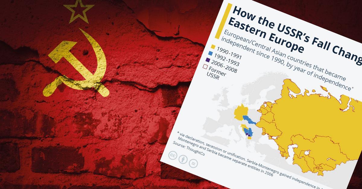  Jak upadek ZSRR wpłynął na mapę Europy? Kraje, które od 1990 roku uzyskało niepodległość