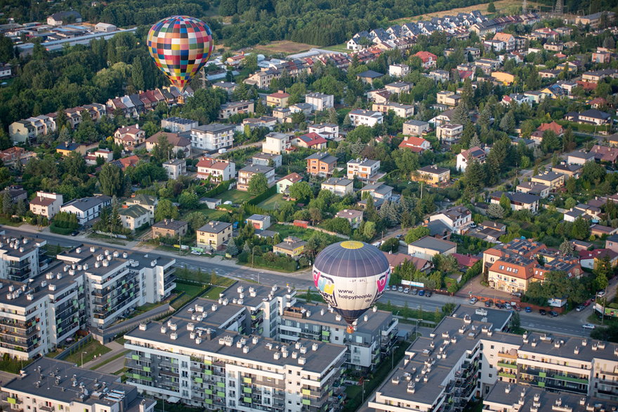 Lot balonem nad Łodzią