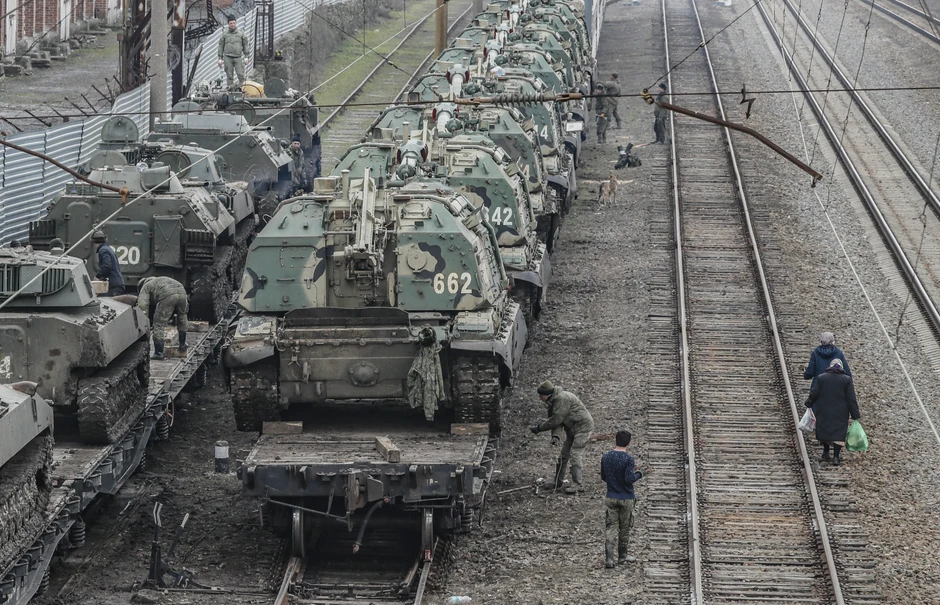 Ruska oklopna vozila u regionu Rostov 23. februara