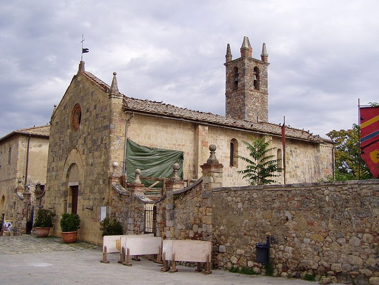 Monteriggioni, kościół Santa Maria Assunta, Źródło: Wikimedia, H2k4, CC BY-SA 3.0 