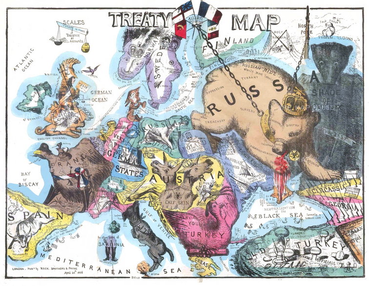 Mapa Europy w 1856 r.