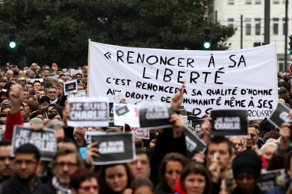 FRANCE CHARLIE HEBDO REPUBLICAN MARCH (Republican march in Nantes to pay tribute to victims of terrorist attacks in France )