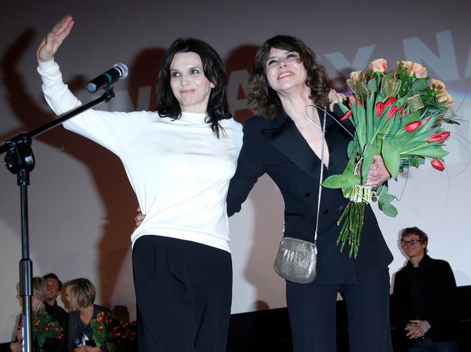 Juliette Binoche i Małgorzata Szumowska