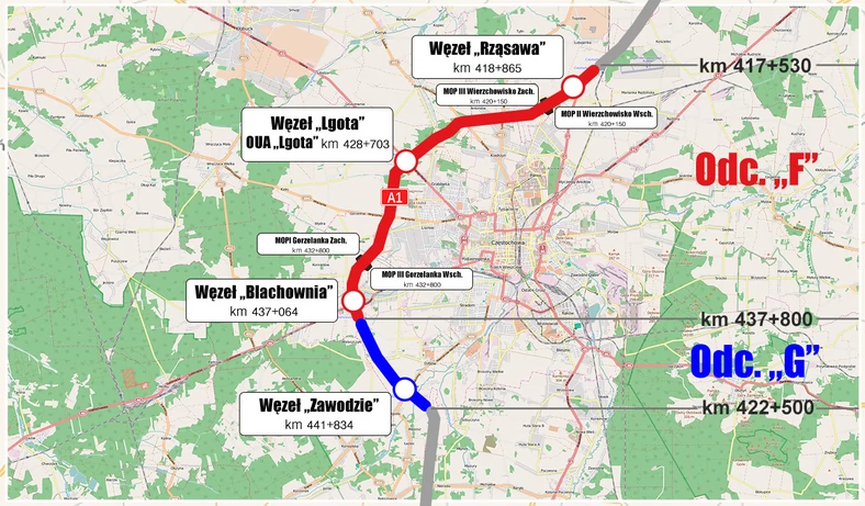 Autostrada A1 Tuszyn-Pyrzowice, odcinek F