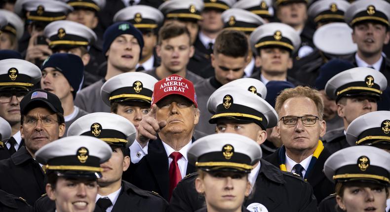 Trump Tells Army-Navy Athletes Relaxed Rules Could Help Them Go Pro