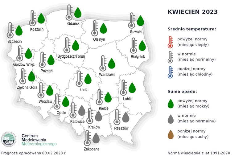 W kwietniu zacznie częściej i mocniej padać.