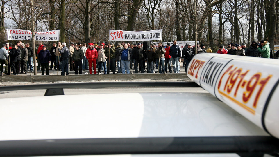 WARSZAWA PROTEST TAKSÓWKARZY