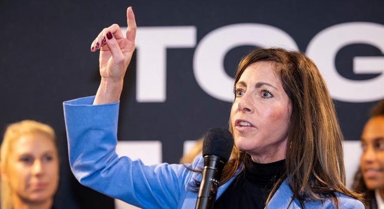 Tammy Murphy, the first lady of New Jersey and a Democratic candidate for US Senate, at an event in Harrison, New Jersey in November 2023.Ira L. Black - Corbis/Getty Images