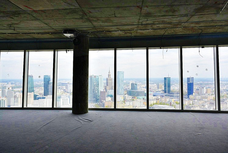 Warsaw Spire - widok z 41. piętra budynku wieżowego