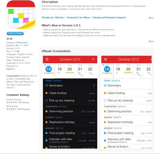 <b>Fantastical (iOS)</b>
<br><br>
Fantastical to kalendarz, który pokochały miliony użytkowników Mac'a. Aplikacja na iPhone'a również prezentuje się znakomicie - jest prosta, przejrzysta i oferuje obsługę głosową.