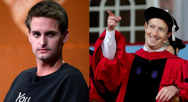 Evan Spiegel vs. Mark Zuckerberg