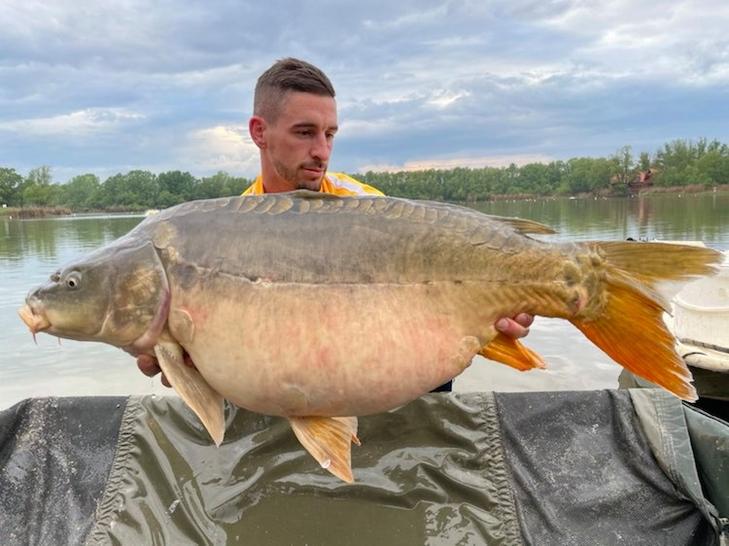 ﷯Nagy Zsolt, a Puskás focistája a Pátkai tavon fogta ezt a hatalmas halat
