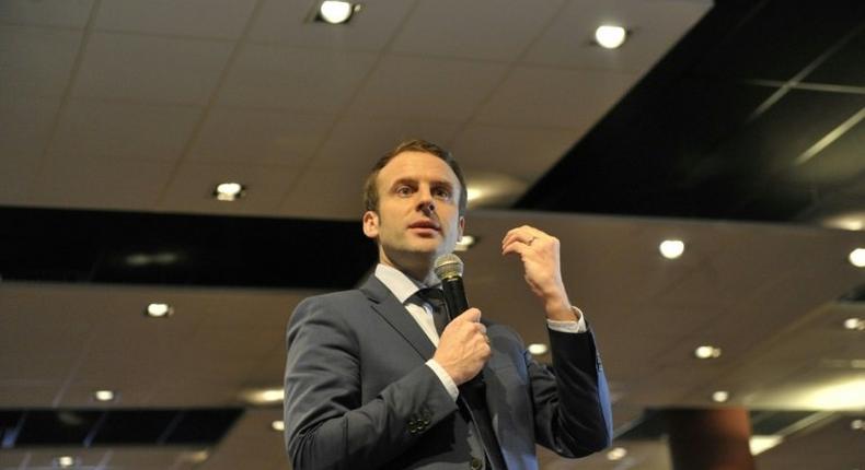 Emmanuel Macron, former French Minister of Economy and candidate in the French presidential elections, meets with members of the French community in Algeria, February 13, 2017 in Algiers