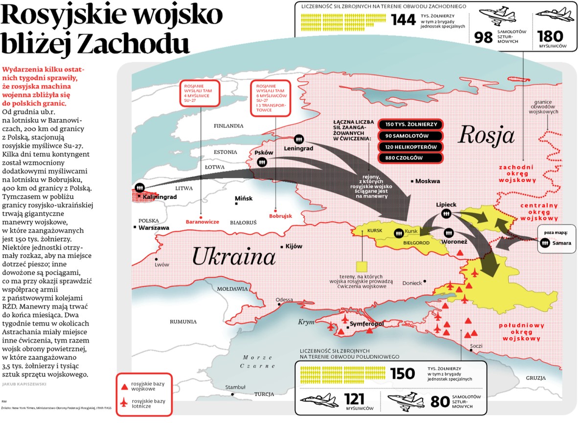 Rosyjskie wojsko bliżej Zachodu