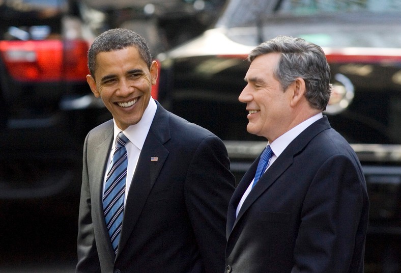 Prezydent USA Barack Obama i premier W. Brytanii Gordon Brown w Londynie