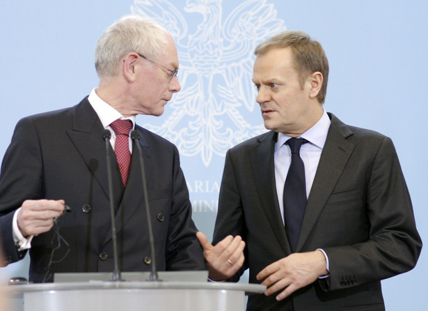 Premier Donald Tusk i szef Rady Europy Herman van Rompuy.