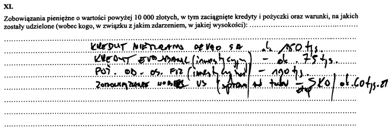 Oświadczenie majątkowe Łukasza Mejzy