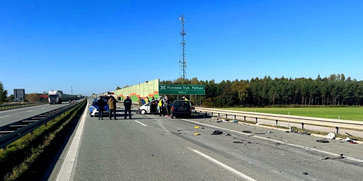 Do wypadku doszło na S8 obok Piotrkowa Trybunalskiego