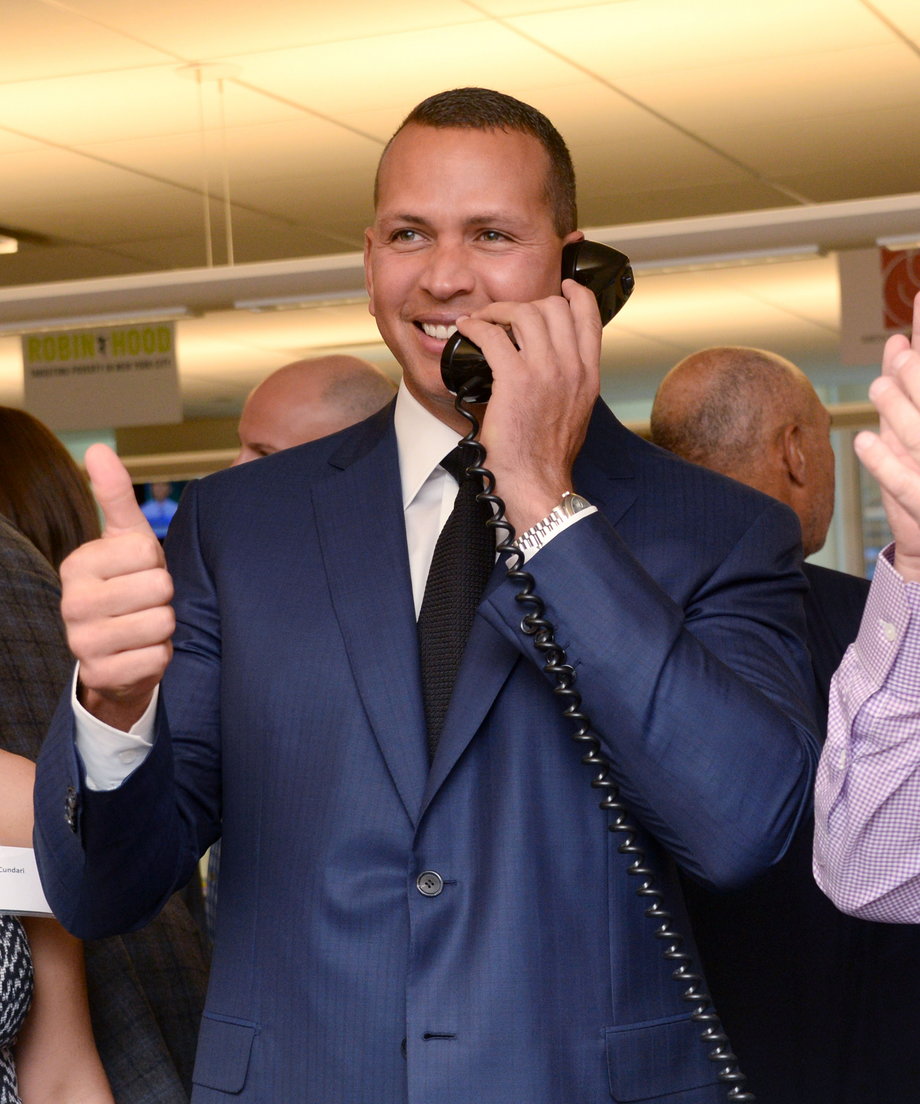 New York Yankees infielder Alex Rodriguez gives the thumbs up.