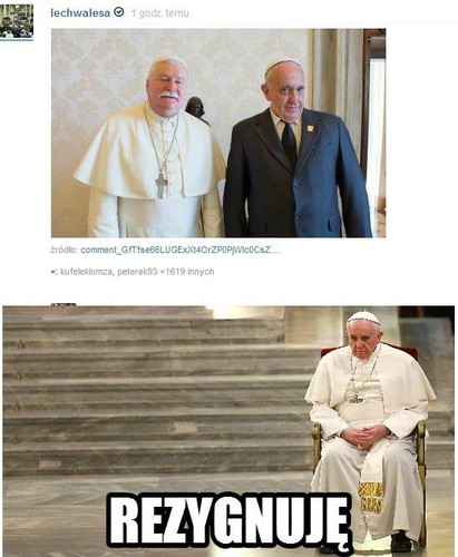 Mem z papieżem Franciszkiem i Lechem Wałęsą / Hipsterski Maoizm